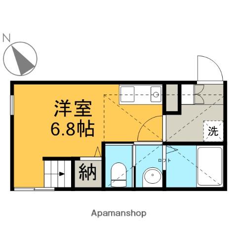 ハーミットクラブハウス追浜ヒルズ(ワンルーム/2階)の間取り写真