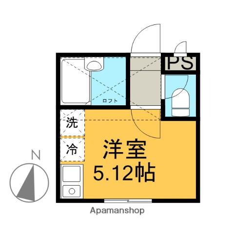 WITHPLACECASSA-Nウィズ・プレイス カッサ・エヌ(ワンルーム/2階)の間取り写真