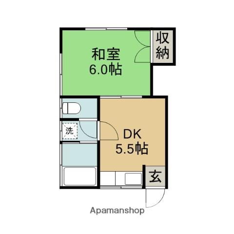 新倉アパート(1DK/2階)の間取り写真