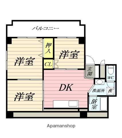 横須賀サンハイツ(2LDK/4階)の間取り写真