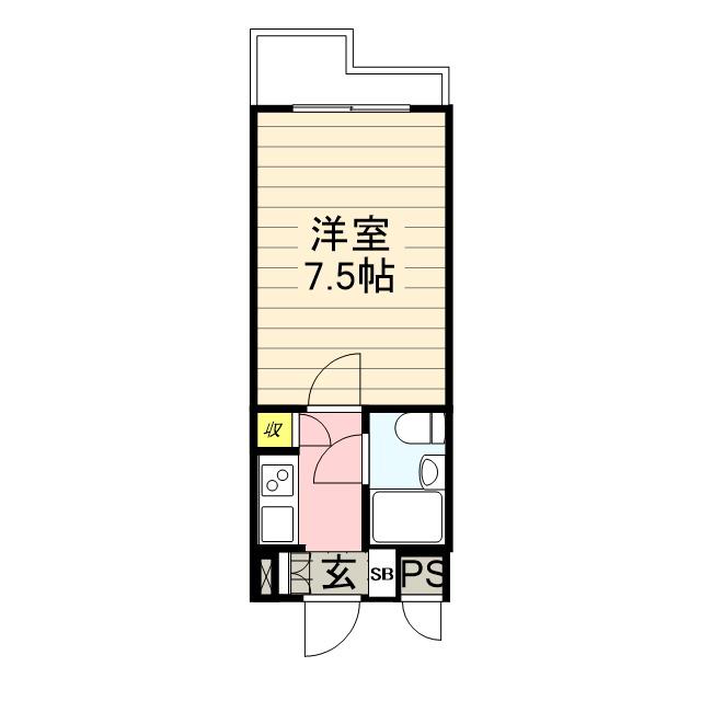 ライオンズマンション金沢八景第8(1K/4階)の間取り写真