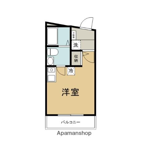 DEN鷹取Ⅱ(ワンルーム/1階)の間取り写真