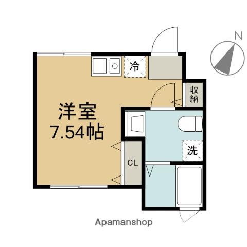 芙蓉倶楽部(ワンルーム/2階)の間取り写真