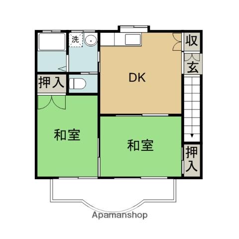 コーポアイ(2DK/2階)の間取り写真