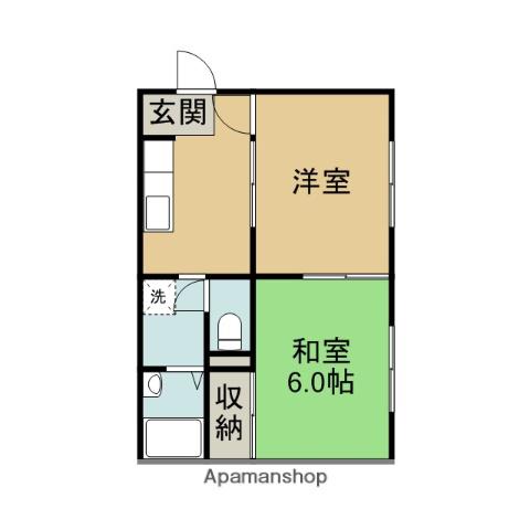 オークハイツ(2K/2階)の間取り写真