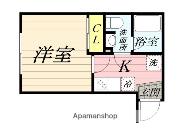 ベイルーム六浦A棟(1K/3階)の間取り写真