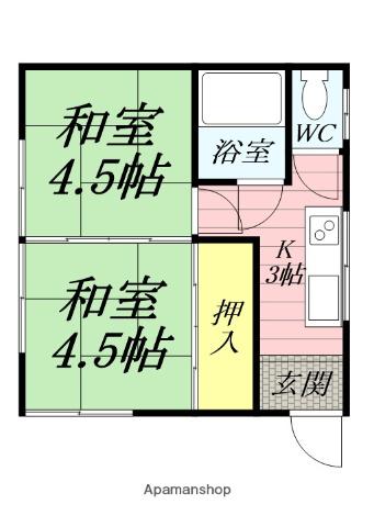 みかん荘(2K/1階)の間取り写真