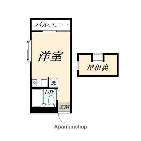 コーポ石川A棟(ワンルーム/2階)の間取り写真