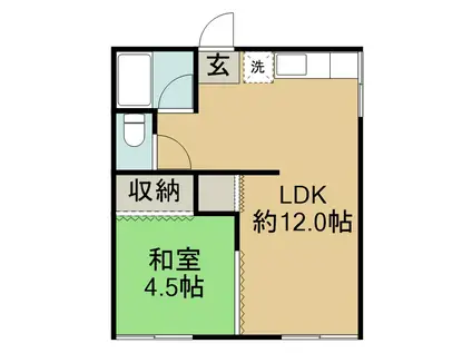 椿HOUSE(1LDK/1階)の間取り写真