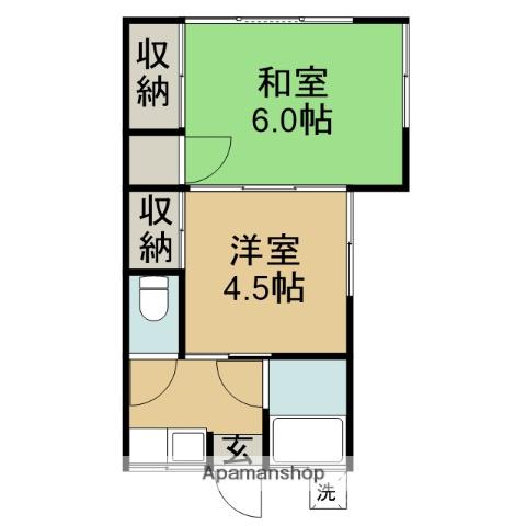 丸富アパート(2K/2階)の間取り写真