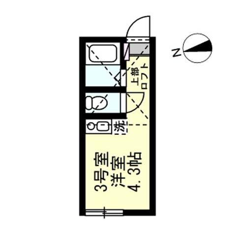 ユナイト野島パーム・ビーチ(ワンルーム/2階)の間取り写真