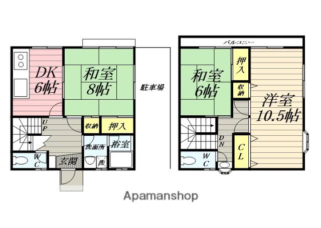 ハイツ近藤テラスハウス(3DK)の間取り写真