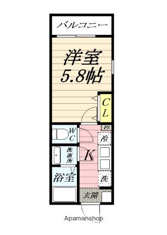 HEDGEHOG HOUSE(1K/2階)の間取り写真