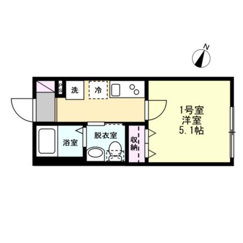 安浦町Bアパート(1K/3階)の間取り写真