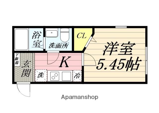 セテル新大津(1K/1階)の間取り写真