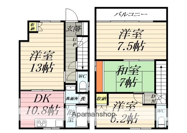 京急久里浜線 新大津駅 徒歩11分 2階建 築54年(4DK)の間取り写真