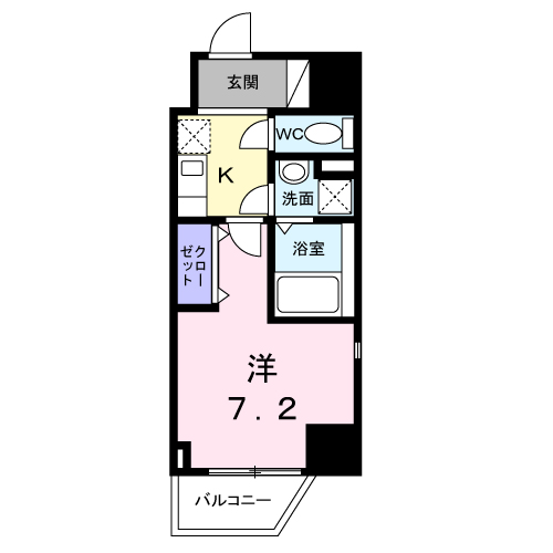 ヒカルサ久里浜(1K/4階)の間取り写真