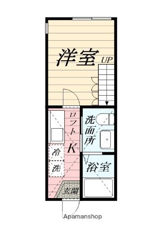 ウィングコート(1K/1階)の間取り写真