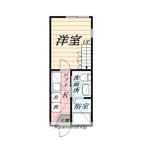 ウィングコート(1K/2階)の間取り写真