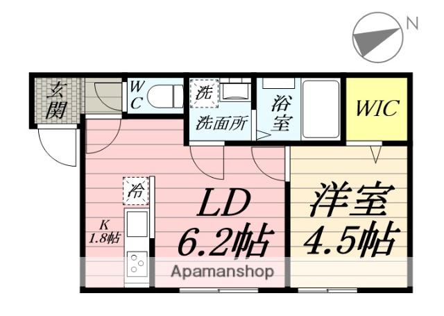オーデンシア大津(1LDK/1階)の間取り写真