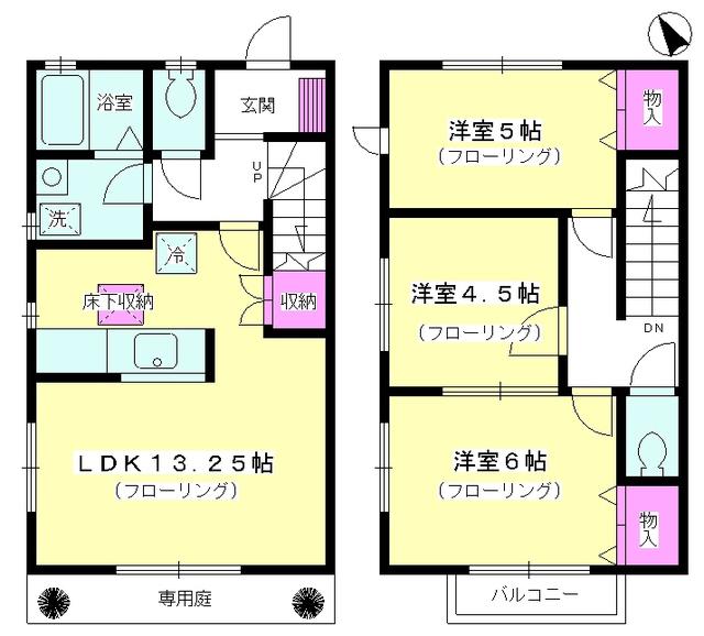 横須賀線 逗子駅 徒歩15分 2階建 築27年(3LDK)の間取り写真