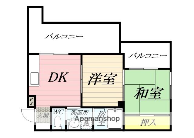 ステラ京急田浦(2DK/3階)の間取り写真