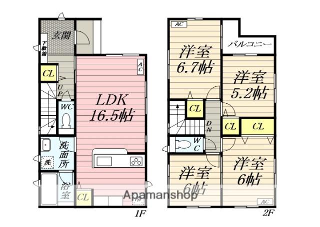 京急久里浜線 京急久里浜駅 バス乗車時間：8分 外畠バス停で下車 徒歩4分 2階建 築10年(4LDK)の間取り写真