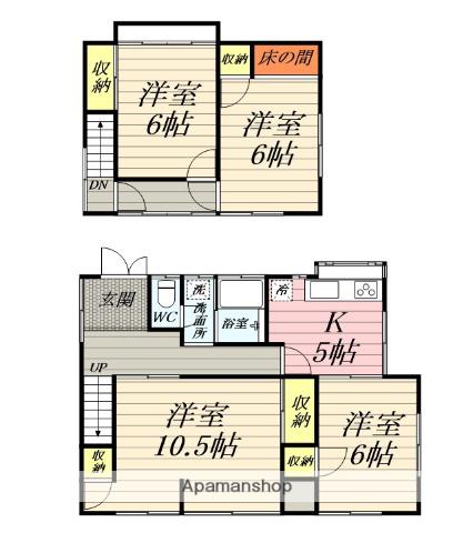 京浜急行電鉄本線 堀ノ内駅 徒歩10分 2階建 築56年(4DK)の間取り写真
