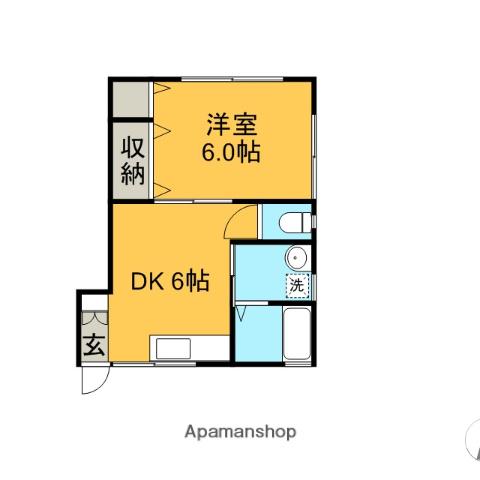 メイプルハウスⅡ(1DK/1階)の間取り写真