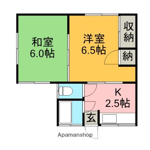 栄荘(2K/1階)の間取り写真