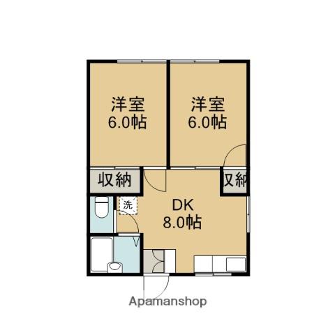 城北ハイツ(2DK/2階)の間取り写真