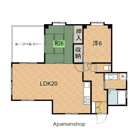 ライフゾーン梶ヶ谷Ⅰ(2LDK/4階)の間取り写真