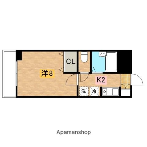 エクレールハイム(1K/2階)の間取り写真