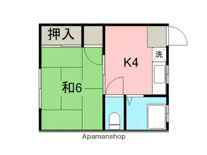 第四栄荘(1K/1階)の間取り写真