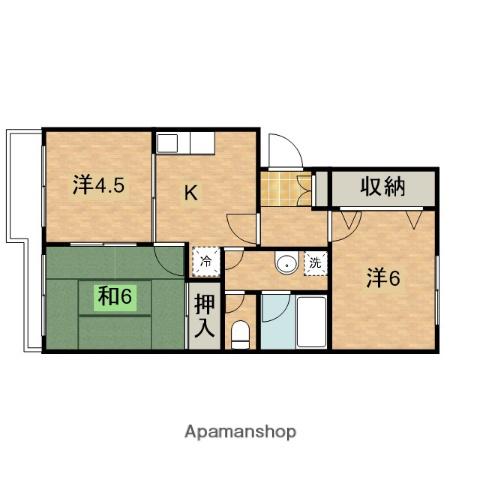グリーンヒル藤が丘CⅡ(3K/5階)の間取り写真