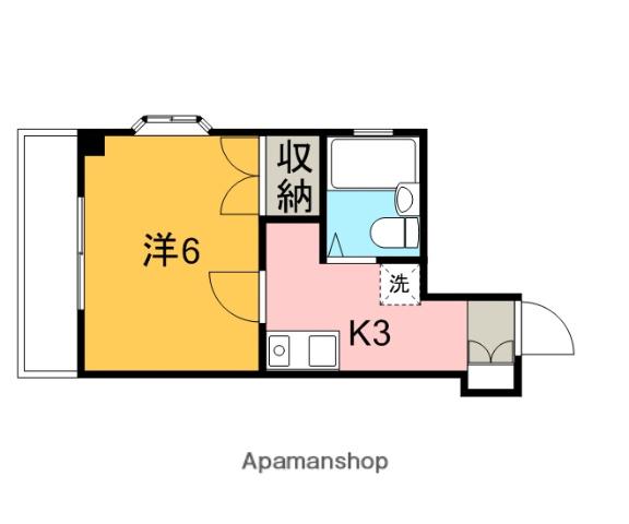 コーポウィング(1K/3階)の間取り写真