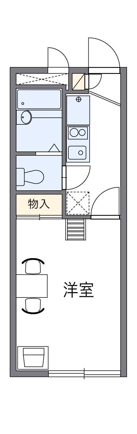 レオパレスグリンテル(1K/1階)の間取り写真