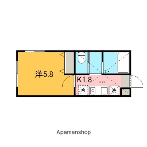 ガーデンヒルズ溝の口(1K/1階)の間取り写真