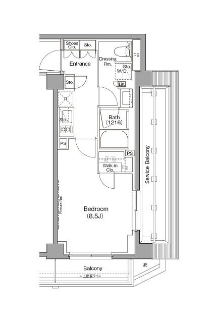 ザパークハビオ三軒茶屋テラス(1K/4階)の間取り写真