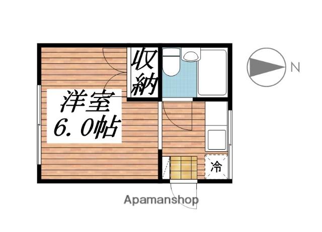 ホワイトハウス2(1K/2階)の間取り写真