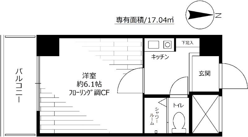 新丸子ダイカンプラザシティ(1K/8階)の間取り写真