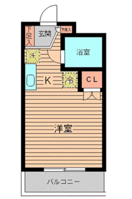 美山コーポ向ヶ丘(ワンルーム/1階)の間取り写真