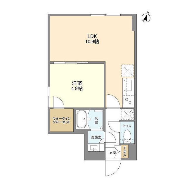 ウェルスクエア駒場東大前(1LDK/1階)の間取り写真