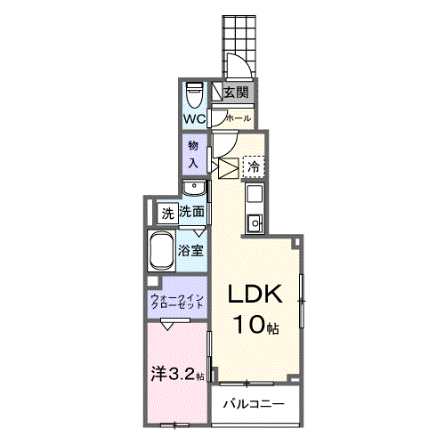 カルム シーダ(1LDK/1階)の間取り写真