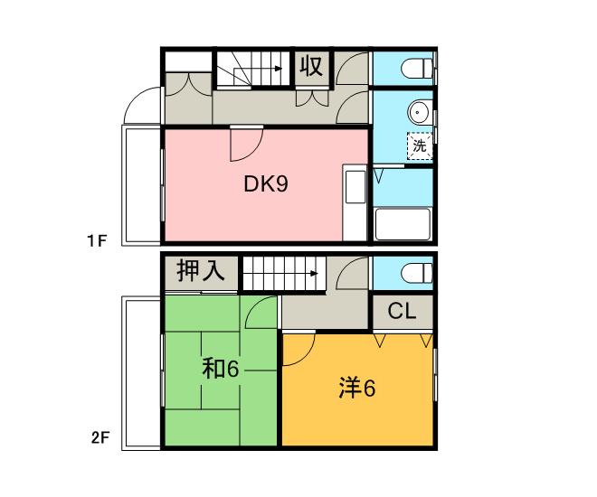 カメリアハウス(2DK)の間取り写真