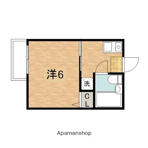 グリーンヒルⅡ(1K/2階)の間取り写真