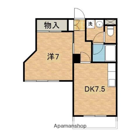 ベルヴュ日吉(1DK/2階)の間取り写真