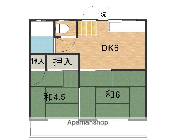 第一新栄荘(2DK/1階)の間取り写真