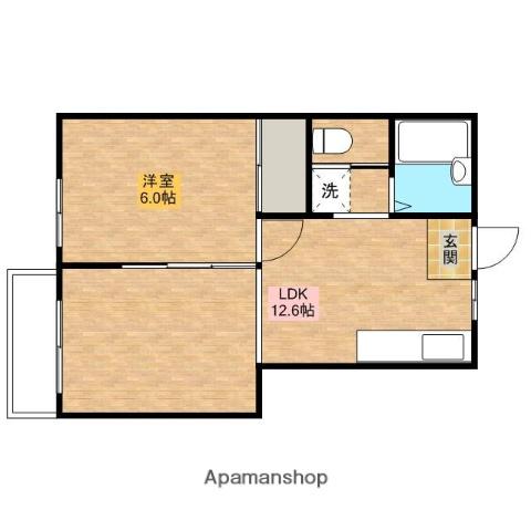 ティエムハイツ(1LDK/1階)の間取り写真
