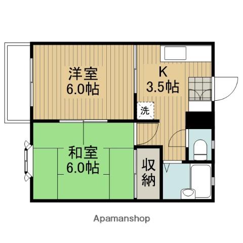 ハイツ五十嵐(2K/2階)の間取り写真